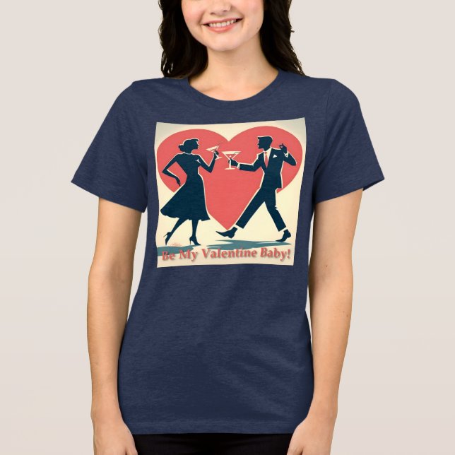 Camiseta Triblenda Valentine Hip Martini Pareja de baile de mediados  (Anverso)