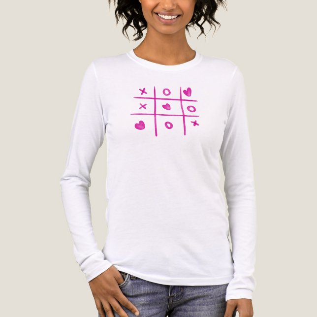 Camiseta Triblenda Valentine Tic Tac Toe Hearts Womens (Anverso)