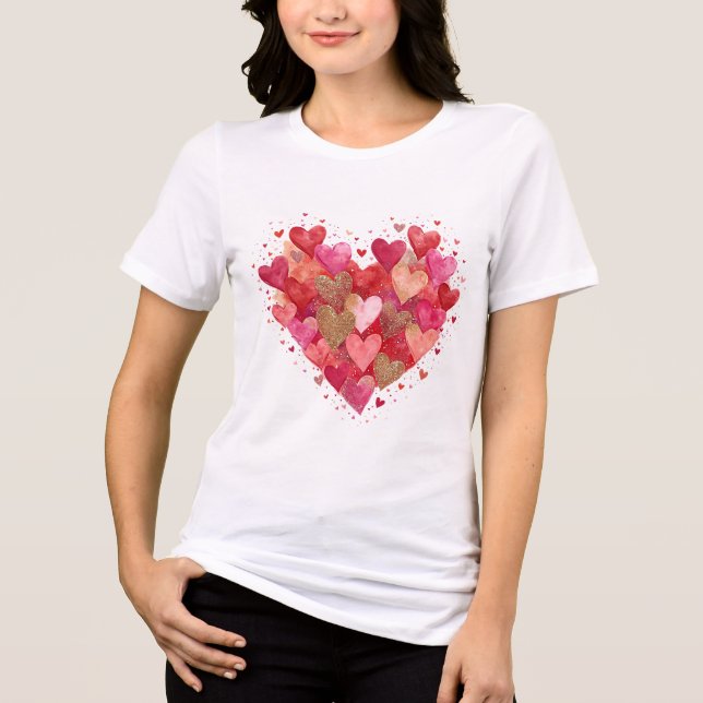 Camiseta Triblenda Valentine's Day Love Hearts (Anverso)