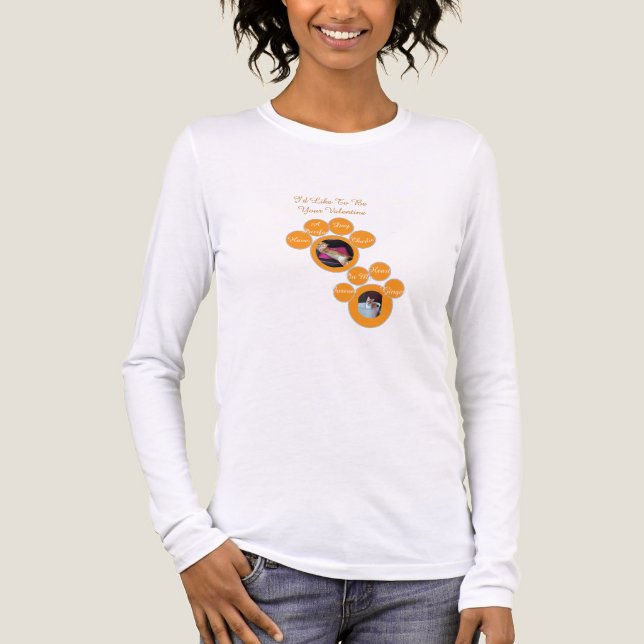 Camiseta Triblenda Valentine's Pawprints Cat Photos (Anverso)