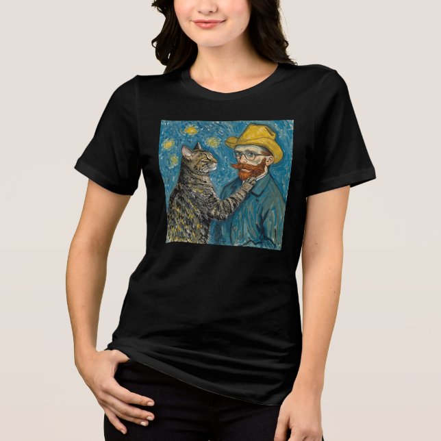 Camiseta Triblenda Van Gogh Style Portrait with Cat (Anverso)