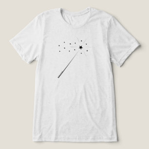 Camiseta Triblenda varita mágica con estrellas y espárragos en negro
