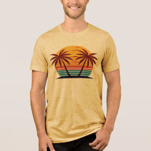 Camiseta Triblenda Vector Atardecer Con Palmeras