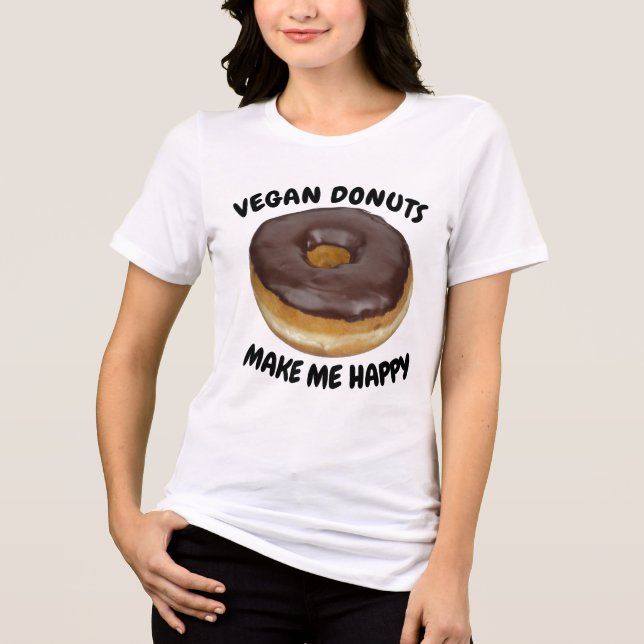 CAMISETA TRIBLENDA VEGAN DONUTS MAKE ME HAPPY (Anverso)
