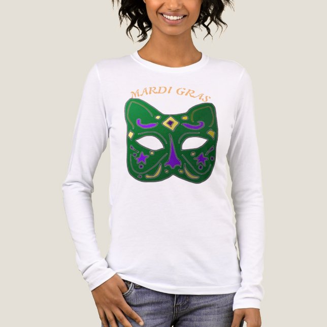 Camiseta Triblenda Venetian Cat Mask Mardi Gras T-Shirt (Anverso)