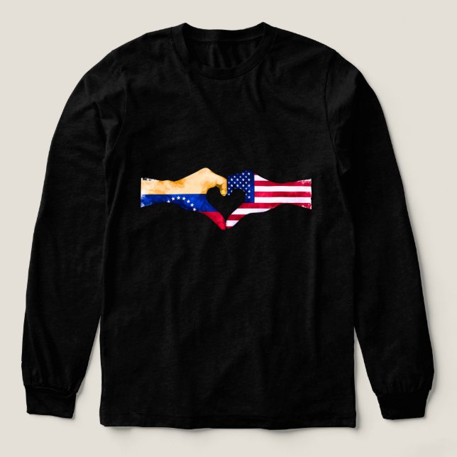 Camiseta Triblenda 🇻🇪❤️🇺🇸 “Venezolano en USA”  (Diseño traserp)