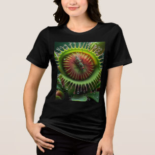 Camiseta Triblenda Venus Flytrampa Floral Verde y Rojo
