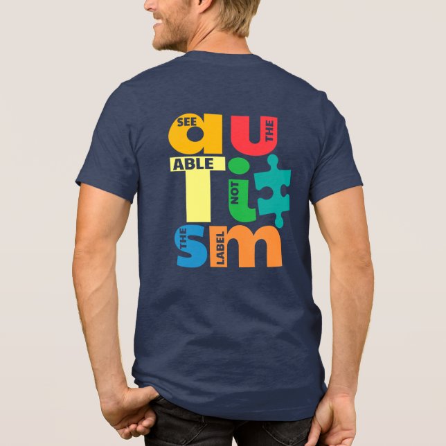 Camiseta Triblenda Ver la Conciencia sobre el autismo en la habilidad (Reverso )