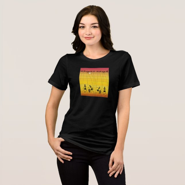 Camiseta Triblenda Verano africano y vacaciones, danza del atardecer (Anverso Completo)