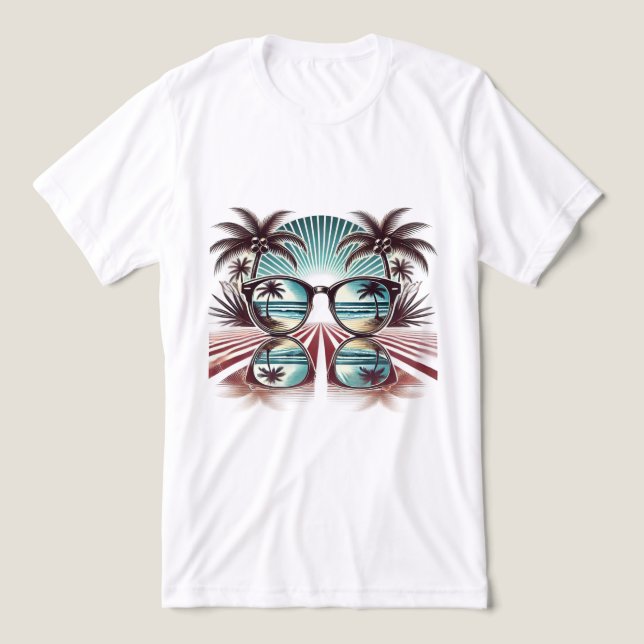 Camiseta Triblenda Verano de gafas de sol de época 9 (Diseño delantero )