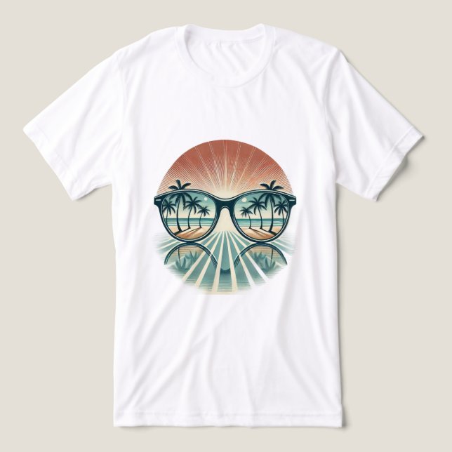 Camiseta Triblenda Verano de gafas de sol de época 9 (Diseño delantero )
