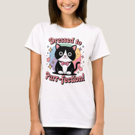 Camiseta Triblenda Vestido a puré-fección - Gato Kawaii Tuxedo