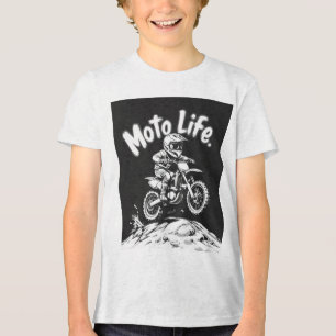 Camiseta Triblenda Viajar duro, libre en vivo: Moto Life Motocross T-