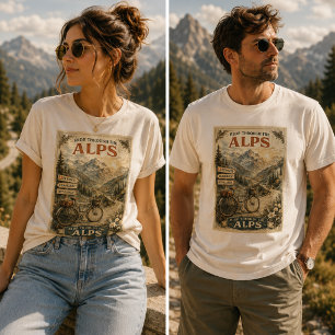 Camiseta Triblenda Viaje por los Alpes en Bicicleta Vintage