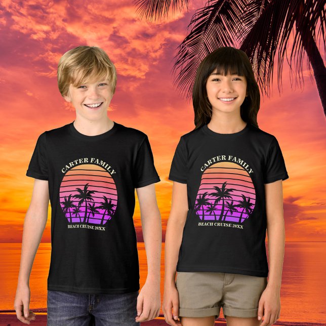 Camiseta Triblenda Viaje Tropical Beach Personalizado Palm Tree Kids (Subido por el creador)