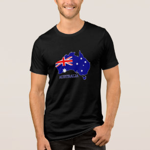 Camiseta Triblenda Viajes de mapas de bandera australiana