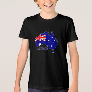 Camiseta Triblenda Viajes de mapas de bandera australiana