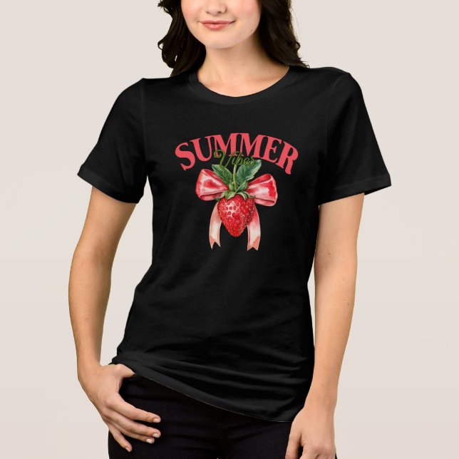 Camiseta Triblenda Viajes de verano de fresa (Anverso)