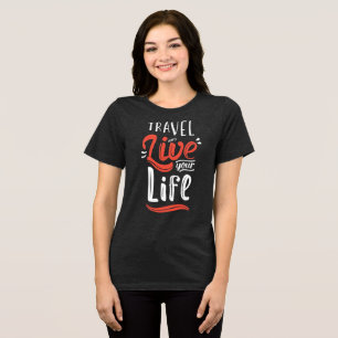 Camiseta Triblenda Viajes y vivo - Tee de aventura retro