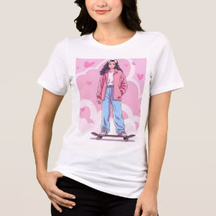 Camiseta Triblenda Vibes de Chica para patinadores - Collage estético