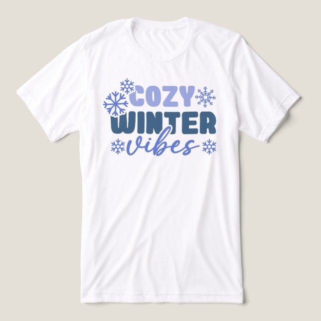 Camiseta Triblenda Vibes de invierno acogedoras - Tipografía de copo  (Diseño delantero )