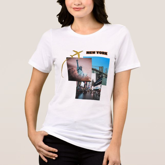 Camiseta Triblenda Vibes de Nueva York - Collage de viajes urbanos (Anverso)