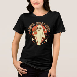 Camiseta Triblenda Vibraciones de Fantasma Solo Halloween Retro Lindo