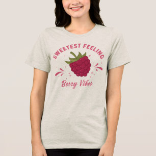 Camiseta Triblenda Vibraciones de Frutas de Verano de Frambuesa Rosa 