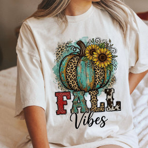 Camiseta Triblenda Vibraciones de Otoño Estampado Leopardo Cuero de V