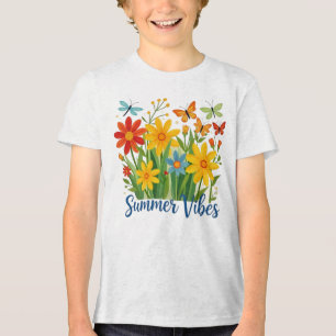 Camiseta Triblenda Vibraciones de Verano Floral con Mariposas-64534