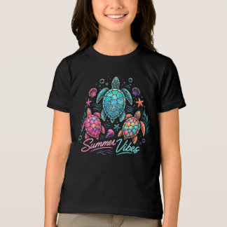 Camiseta Triblenda Vibraciones de Verano Tortuga Marina Colorido Océa