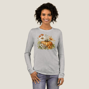 Camiseta Triblenda Vibraciones florales otoñales de calabaza