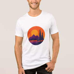 Camiseta Triblenda Vibraciones Retro de la Naturaleza en la Puesta de