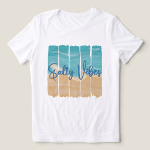 Camiseta Triblenda Vibraciones Saladas Orilla de Playa Tropical Olas 