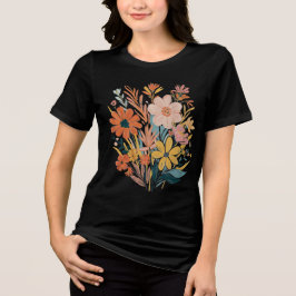 Camiseta Triblenda Vibrant Boho Floral Bouquet