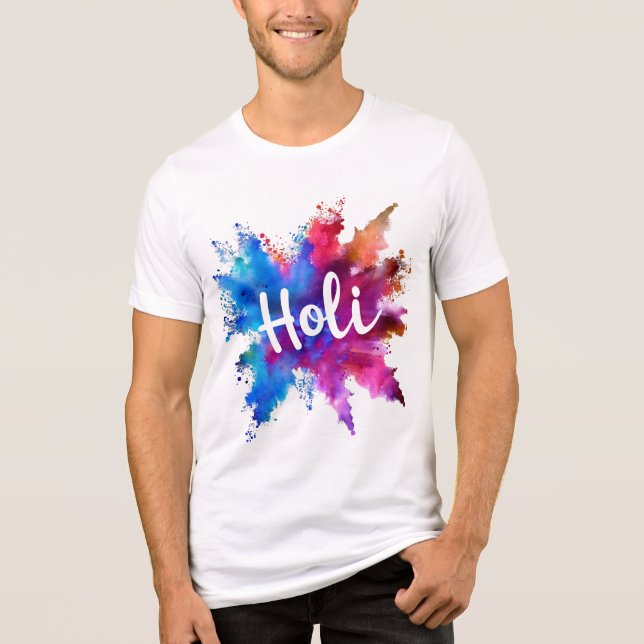 Camiseta Triblenda Vibrant Holi Splash Graphic Tee (Anverso)
