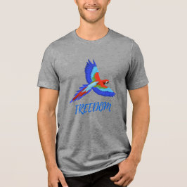 Camiseta Triblenda Vibrant Macaw Parrot Freedom Tri-blend T-Shirt