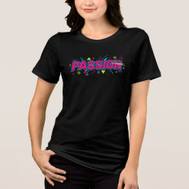 Camiseta Triblenda Vibrant Passion Typography - Retro 90s Pop Art Aes