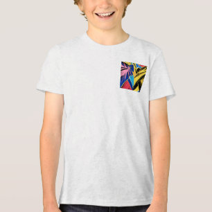 Camiseta Triblenda Vibrant Stylized Portrait with Abstract Elements