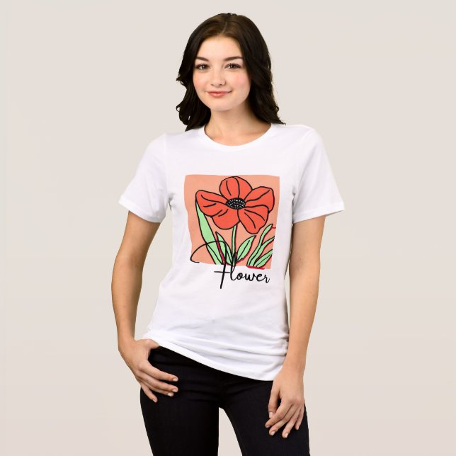 Camiseta Triblenda Vibrante Arte Floral. (Anverso Completo)