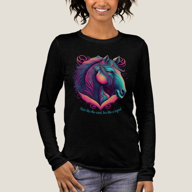 Camiseta Triblenda Vibrante diseño ecuestre colorido (Anverso)