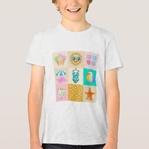 Camiseta Triblenda Vibrante Personalizado con tema de verano 3x3 Dado