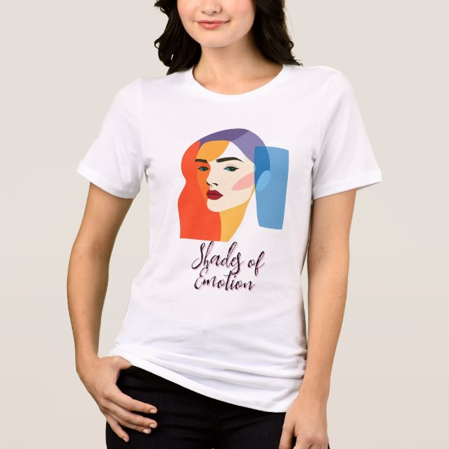 Camiseta Triblenda Vibrante retrato de mujer abstracta (Anverso)