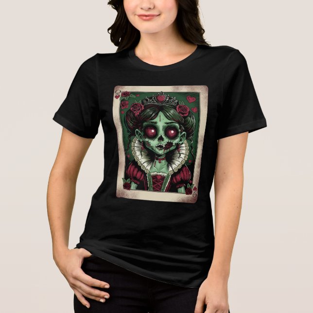 Camiseta Triblenda Victorian Zombie Queen of Hearts (Anverso)