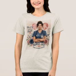 Camiseta Triblenda Vida de enfermera haciendo una diferencia cada día