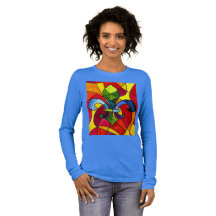 Vidriera azul elegante Fleur-de-Lis acuarela