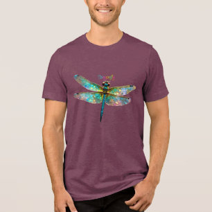 Camiseta Triblenda Vidrio de colores Libélula colorida