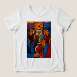 Camiseta Triblenda Vidrio emplomado moderno Tres Reyes Magos en inglé