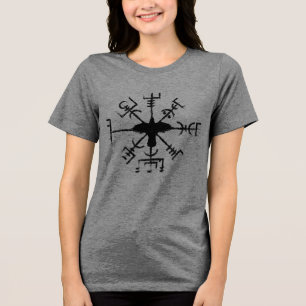 Camiseta Triblenda Viking Vegvisir Crow Sigil Black Raven Rune