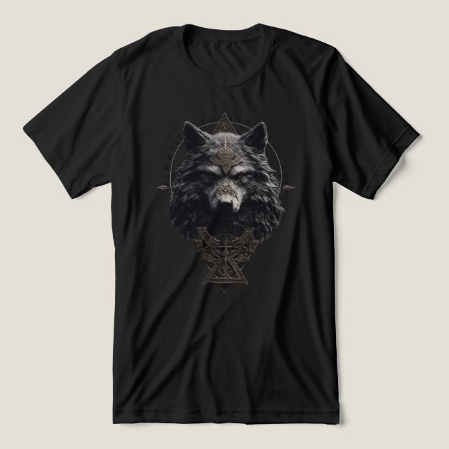 Camiseta Triblenda Viking Wolf  Fenrir T Shirt (Diseño delantero )